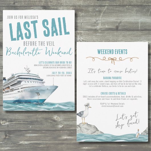 Invitation Bachelorette croisière