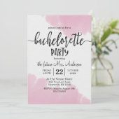 Invitation Bachelorette de Bachelorette de peinture rose pâle (Debout devant)