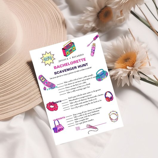 Invitation Bachelorette de bébé des années 90 jeu de chasse p