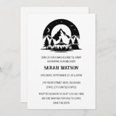 Invitation Bachelorette de Camping Minimaliste (Devant / Derrière)