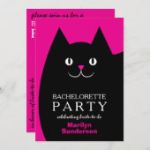 Invitation Bachelorette de chat Kitty noir (Devant / Derrière)