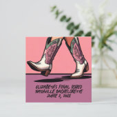 Invitation Bachelorette de coquette rose (Debout devant)