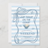Invitation Bachelorette de coquillage bleu marine (Devant)