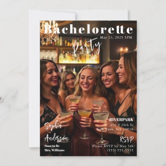 Invitation Bachelorette de couverture du magazine (Devant)