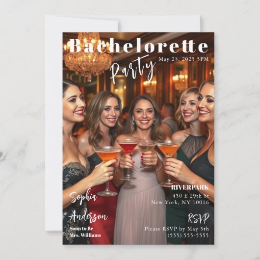 Invitation Bachelorette de couverture du magazine (Devant)