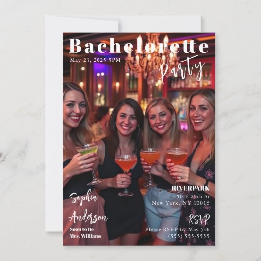 Invitation Bachelorette de couverture du magazine (Devant)