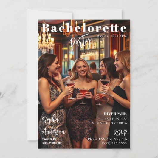 Invitation Bachelorette de couverture du magazine (Devant)