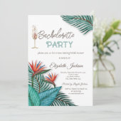 Invitation Bachelorette de fleurs tropicales (Debout devant)