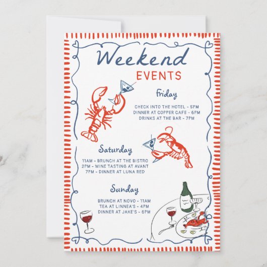 Invitation Bachelorette de homard côtier (Dos)