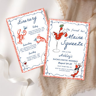 Invitation Bachelorette de homard côtier du Maine