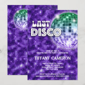 Invitation Bachelorette de la discothèque rétro les années 70 (Devant / Derrière)
