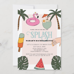 Invitation Bachelorette de la fête de la piscine de splash
