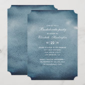 Invitation Bachelorette de la Marine. Aquarelle bleu moderne (Devant / Derrière)