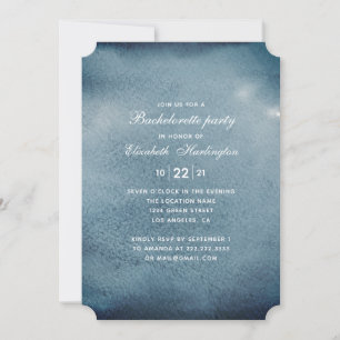 Invitation Bachelorette de la Marine. Aquarelle bleu moderne