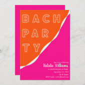 Invitation Bachelorette de la série Pink and Orange (Devant / Derrière)