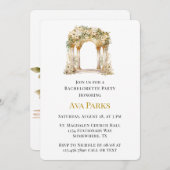 Invitation Bachelorette de l'Église blanche et or (Devant / Derrière)