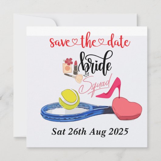 Invitation Bachelorette de l'équipe de tennis Bride (Devant)