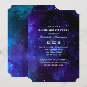 Invitation Bachelorette de l'espace. Mariage vedettes de nuit (Devant / Derrière)