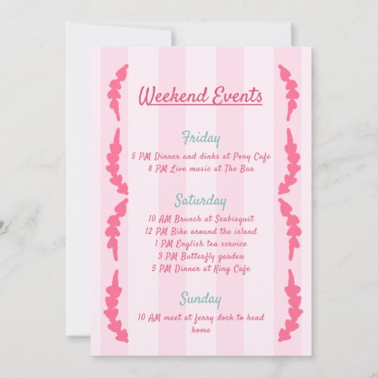 Invitation Bachelorette de l'île Mackinac (Dos)