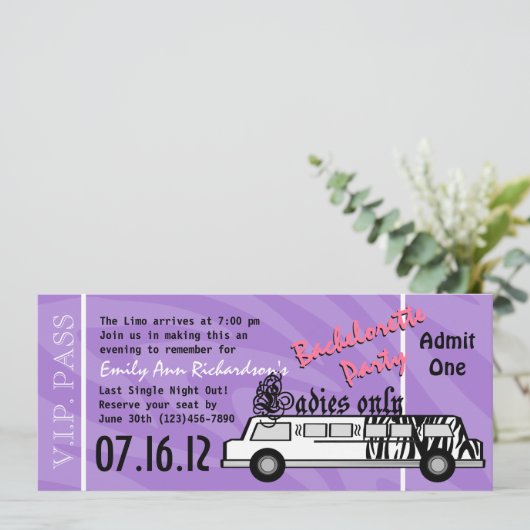 Invitation Bachelorette de Limo (Debout devant)