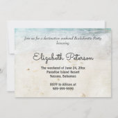 Invitation Bachelorette de mariage de la plage de Destination (Dos)