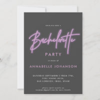 Bachelorette de néon violet clair moderne