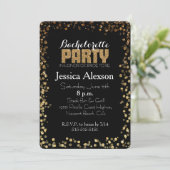 Invitation Bachelorette de Parties scintillant de Bokeh Gold (Debout devant)