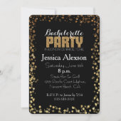 Invitation Bachelorette de Parties scintillant de Bokeh Gold (Devant)