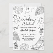 Invitation Bachelorette de plage Tropical tirée à la main (Devant)