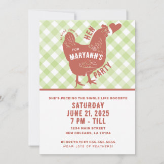 Invitation Bachelorette de poulet de la fête de Hen Invitatio