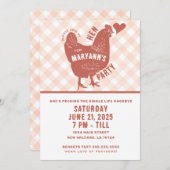 Invitation Bachelorette de poulet de la fête de Hen Invitatio (Devant / Derrière)