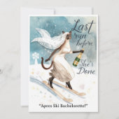 Invitation Bachelorette de ski Mariée de fin de semaine sur l (Devant)