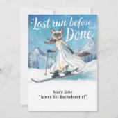 Invitation Bachelorette de ski Mariée de fin de semaine sur l (Devant)