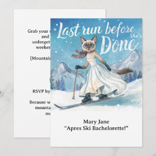 Invitation Bachelorette de ski Mariée de fin de semaine sur l