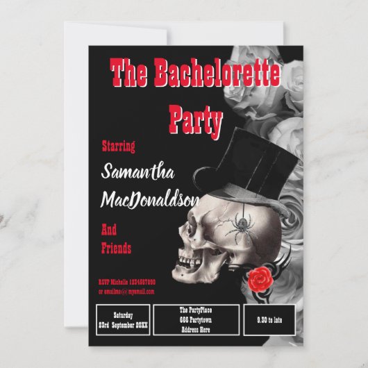 Invitation Bachelorette de style gothique (Devant)