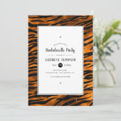 Invitation Bachelorette de Tigre noir et cuivre (Debout devant)