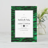 Invitation Bachelorette de Tigre Noir et Vert (Debout devant)