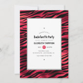 Invitation Bachelorette de Tigre Rouge Chatoyante (Devant)