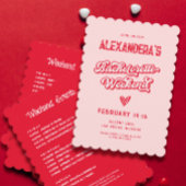 Invitation Bachelorette de Vegas rouge et rose