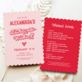 Invitation Bachelorette de Vegas rouge et rose