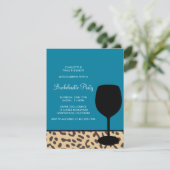 Invitation bachelorette de vin d'empreinte de léopard (Debout devant)