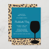 Invitation bachelorette de vin d'empreinte de léopard (Devant / Derrière)