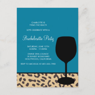Invitation bachelorette de vin d'empreinte de léopard