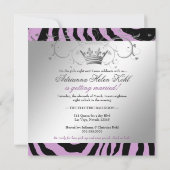 Invitation Bachelorette de zèbre violet 311-Argent (Dos)
