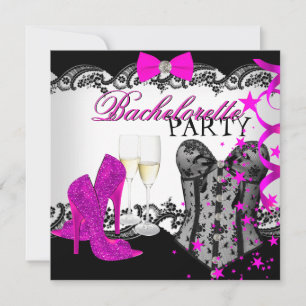 Invitation Bachelorette Dentelle Rose Corset Champagne
