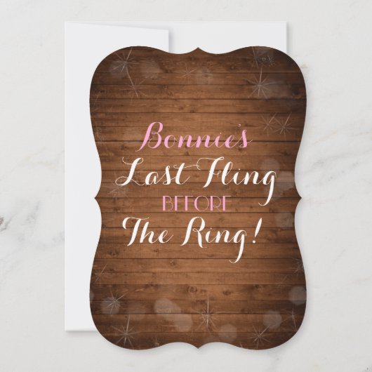 Invitation Bachelorette "Dernier Fling Before The  (Dos)