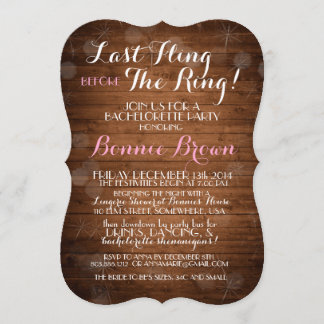 Invitation Bachelorette "Dernier Fling Before The
