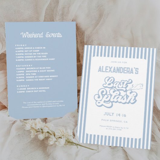 Invitation Bachelorette Dernière bleue