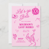 Invitation Bachelorette dernière Rodeo Disco (Devant)