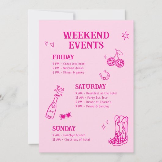 Invitation Bachelorette dernière Rodeo Disco (Dos)